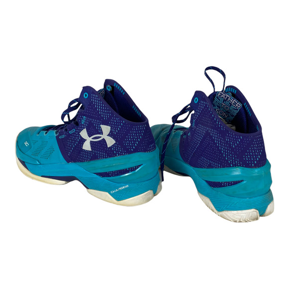 UNDER ARMOUR Size 8.5 Father to Son Curry 2 Teal Shoes Purple Lace Up Sneaker main image 4